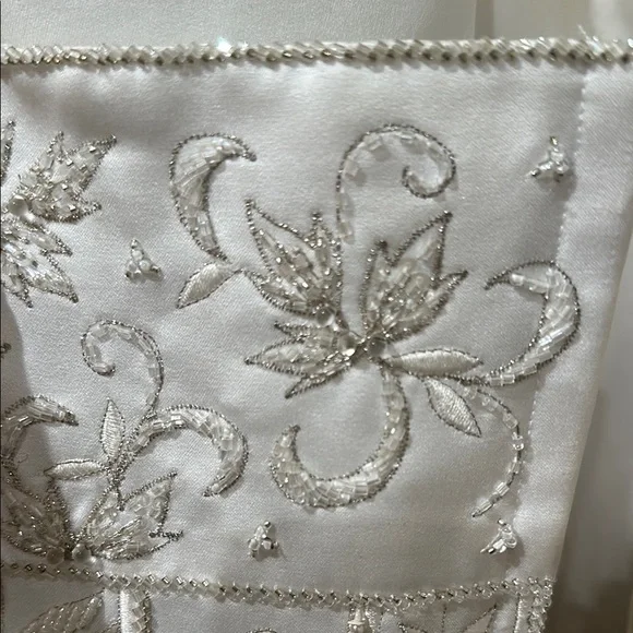 Elegant Strapless White Wedding Gown- worn once - Picture 8 of 10